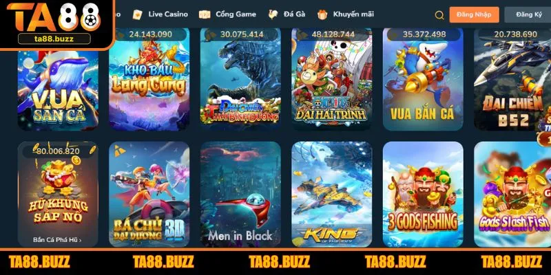 Một vài game bắn cá TA88 hấp dẫn, thưởng nhanh nên trải nghiệm